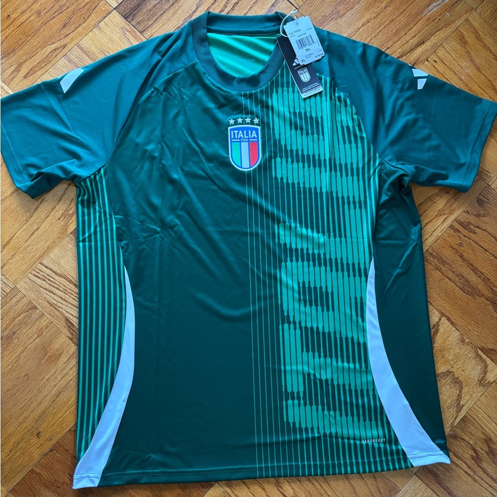 Brand New Italy Green Soccer Goalie Jersey